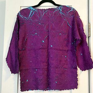 Purple and blue origami top NWT